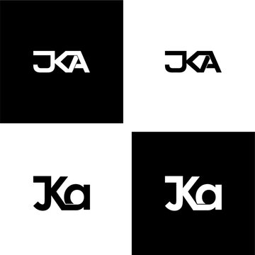 jka lettering initial monogram logo design set