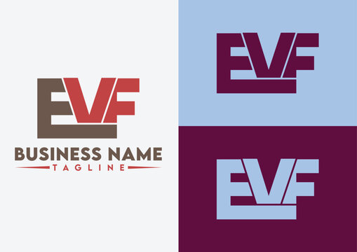 Letter EVF logo design, EVF letter logo