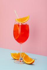 Glass of Aperol Spritz, delicious summer cocktail