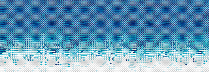 Blue color gradation tiles background 3d