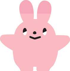 うさぎのイラスト_手を広げる