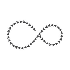 Direction arrows shape infinity icon symbol vector illustration