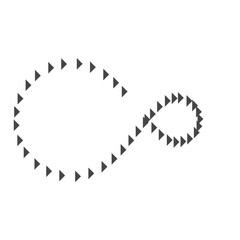 Triangle shape dotted arrow shape infinity icon symbol vector illustration