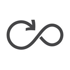 arrow shape infinity symbol icon vector illustration 