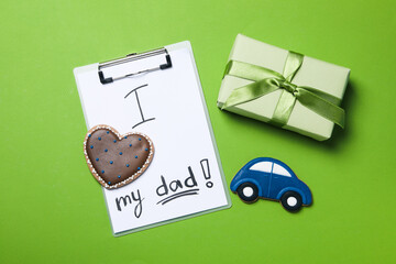 Happy Father's day, composition for Father's day, top view