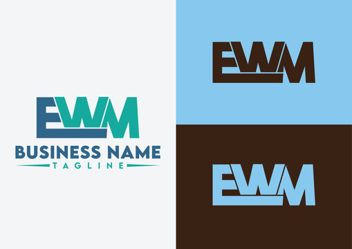 Letter EWM logo design, EWM letter logo