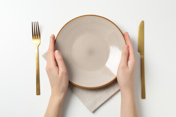 Fototapeta Empty plate, composition for minimal and minimalism concept obraz