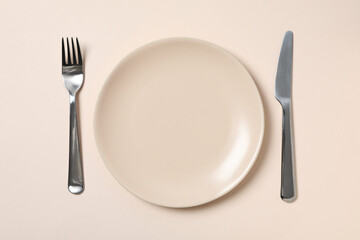 Empty plate, composition for minimal and minimalism concept
