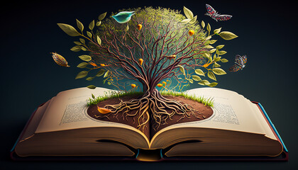 planting seed tree of knowledge and wisdom in the opening book, Generative AI