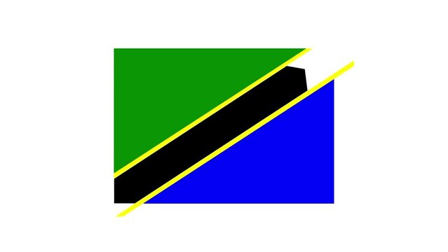 Tanzania flag animation green screen chroma key background 4K motion graphics