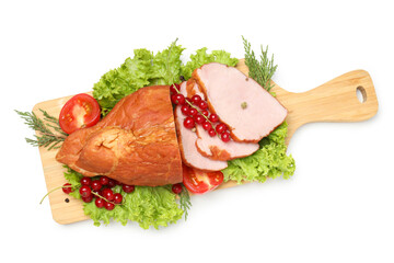 Concept of tasty food, ham, isolated on white background