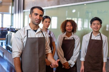 Chief teacher introduction students in learning in classes barrister small business