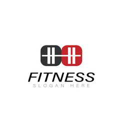Obraz premium Fitness Gym logo design template with exercising athletic