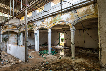 Lost place in Valle de Agaete at Gran Canaria, Canary Islands, Spain. Balneario Berrazales, Botteleria Agua de Agaete