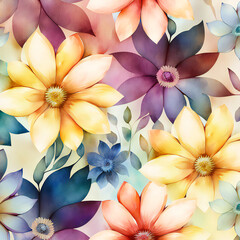 watercolor background with a floral pattern