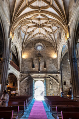 Interior of Saint Mary the Bigger, basilica and church in Pontevedra, Galicia, Spain