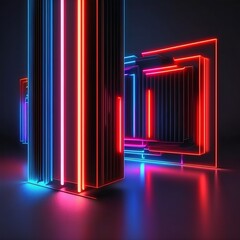 Neon retro background created with AI