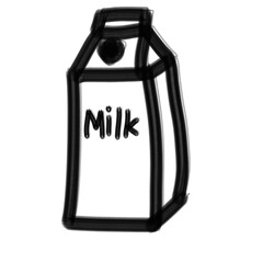 Hand drawn cartoon milk icon