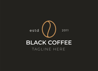 Minimalist coffee emblem logo design