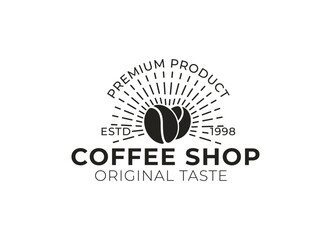 Vintage classic coffee shop logo vector