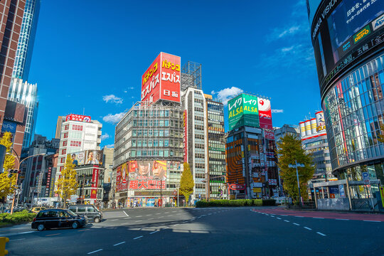 Famous Shinjuku district with  Neon Signs in Tokyo, Japan