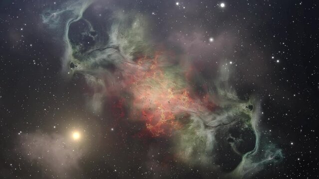 view of deep space nebula 4k.