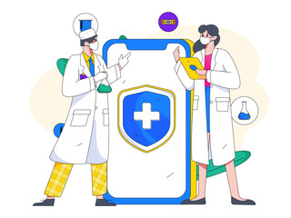 Medical Characters Anti-epidemic Flat Vector Concept Operation Hand Drawn Illustration
