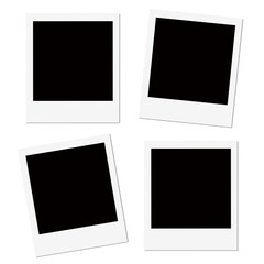 Four Isolated Polaroid Frame Graphic