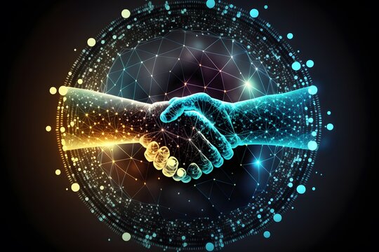 Handshake created using AI Generative Technology