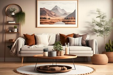 interior living room created using AI Generative Technology