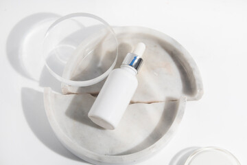 makeup cosmetic medical skin care, a mockup for cream lotion bottle product, packaging on white background