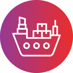 Vector Design Cargo Ship Icon Style