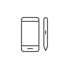 Smartphone with pen icon. Gadget symbol modern, simple, vector, icon for website design, mobile app, ui. Vector Illustration
