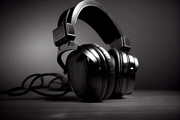 Fototapeta na wymiar Studio headphones. generative Ai