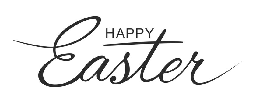 Happy easter lettering graphic.