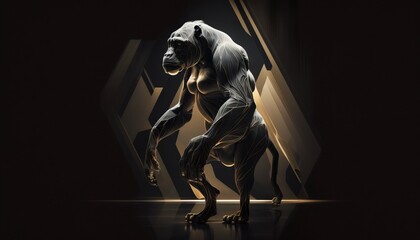Ape abstract wallpaper. Contrast background in vivid colors generative ai