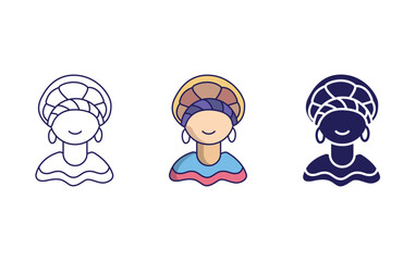 Fototapeta premium Colombia girl vector icon