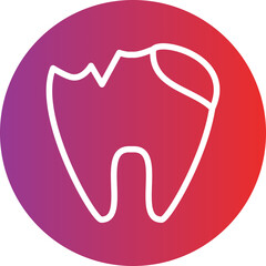 Vector Design Tooth Decayed Icon Style