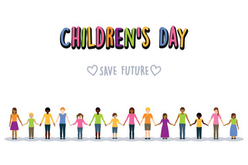 children's day save future childhood concept children group