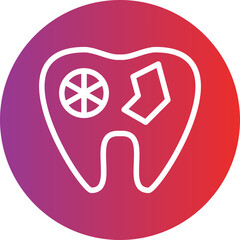 Vector Design Tooth Infection Icon Style
