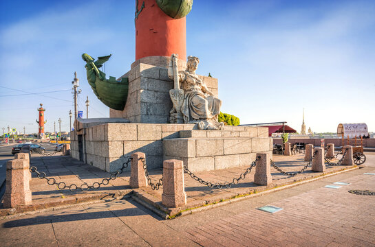 Rostral columns and sculpture of the Neva, St. Petersburg