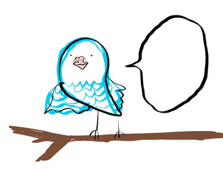 青い鳥、フレーム、吹き出し