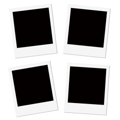 Four Isolated Polaroid Frame Graphic