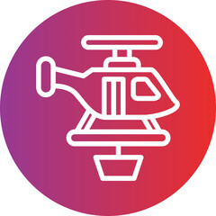 Vector Design Firefighter Helicopter Icon Style