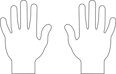 Two human hands, flat vector illustration
