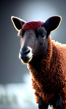 Ultimate Sacrifice: Sheep in the Holy Celebration of Eid al-Adha created with generative AI