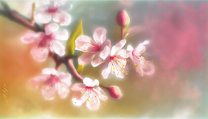 Fototapeta na wymiar Spring colorful flowers illustration