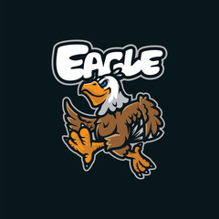 Eagle mascot logo design vector with modern illustration concept style for badge, emblem and t shirt printing. Smart eagle illustration.