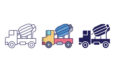Fototapeta premium Concrete Mixer vector icon