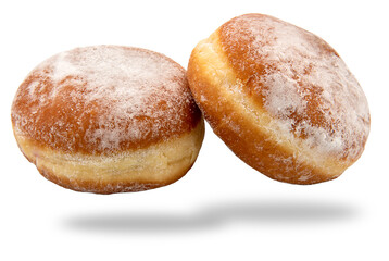 German Krapfen, donuts sprinkled with powdered sugar fried for carnival, in Italy called bombolone,